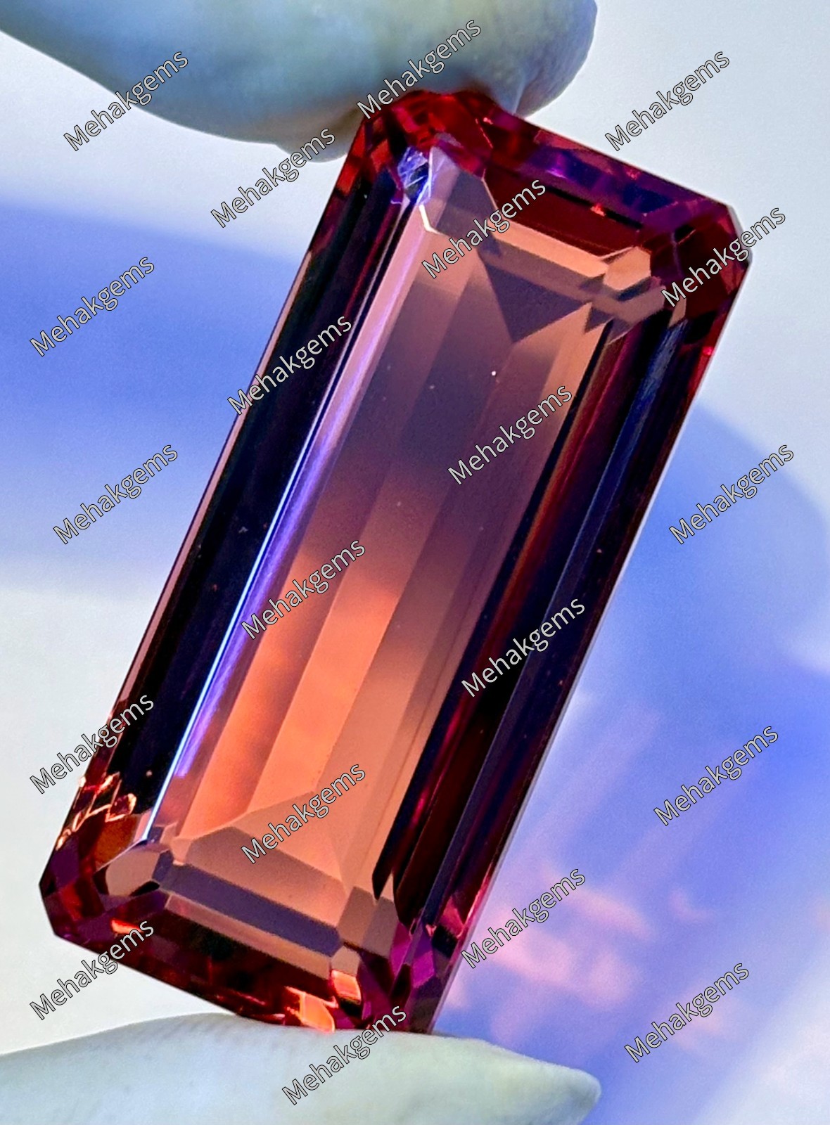 56 Carat Color Shift Zultanite Baguette Gemstone, Custom Ring Pendant Stone