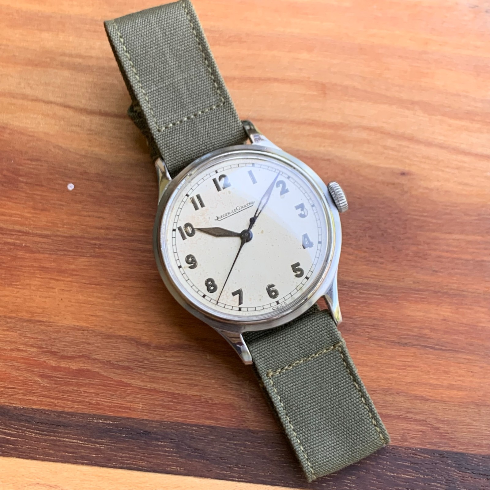 Jaeger-LeCoultre Arabic Numerals Stainless Steel Manual Wind Watch – Circa 1940s