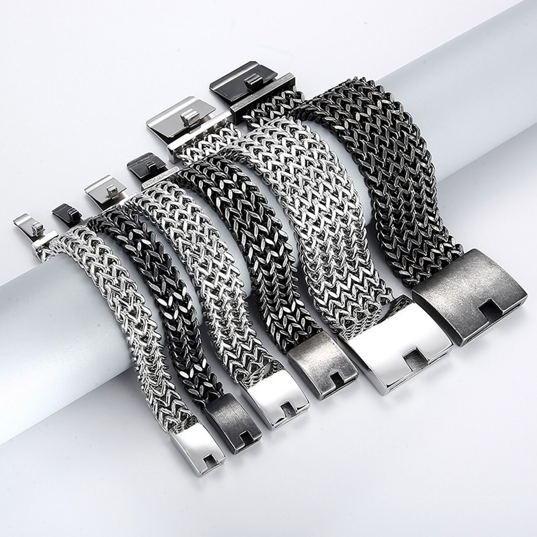 New Boys Mens 316L Stainless Steel Franco Link Chain Bracelet 7.48″8.26″8.66″9″