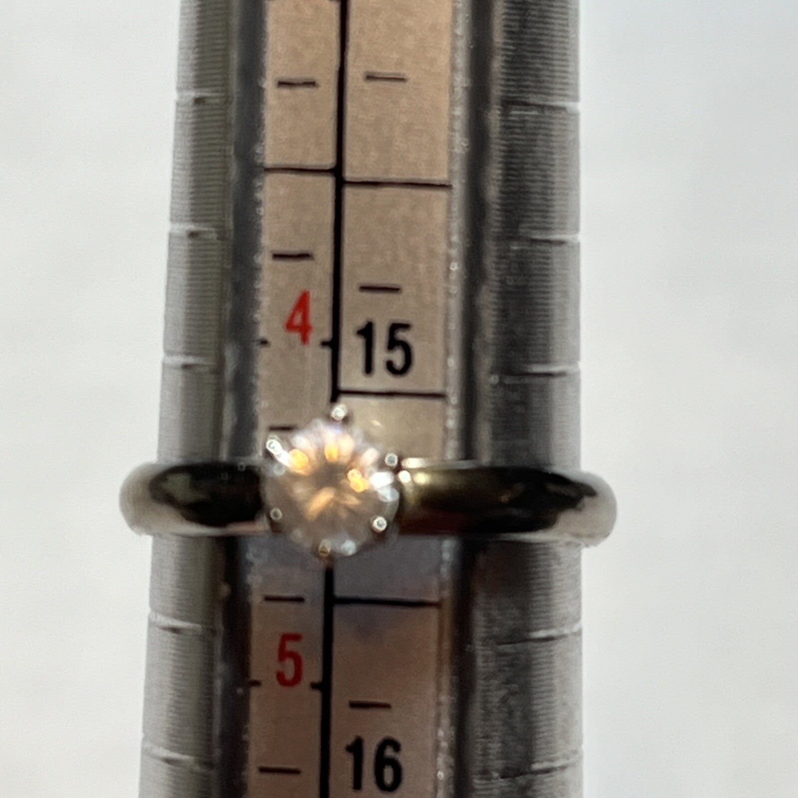 Vintage Silver Tone Solitaire Adjustable Ring Size 4.5 – 8
