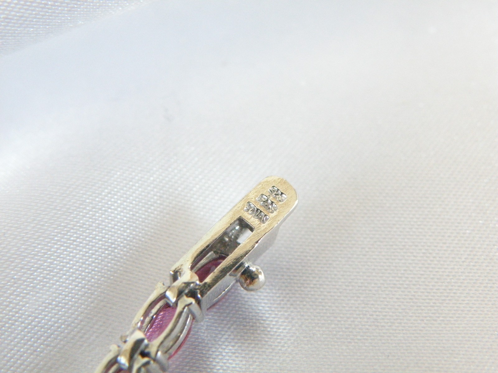 Sterling Silver 925 Rhodolite Pink Garnet Tennis Bracelet 8″