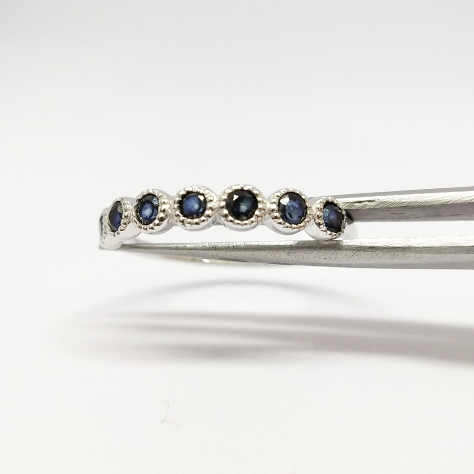 Natural Sapphire Diffusion 925 Sterling Silver 22x4mm Round Ring Royal Blue 9