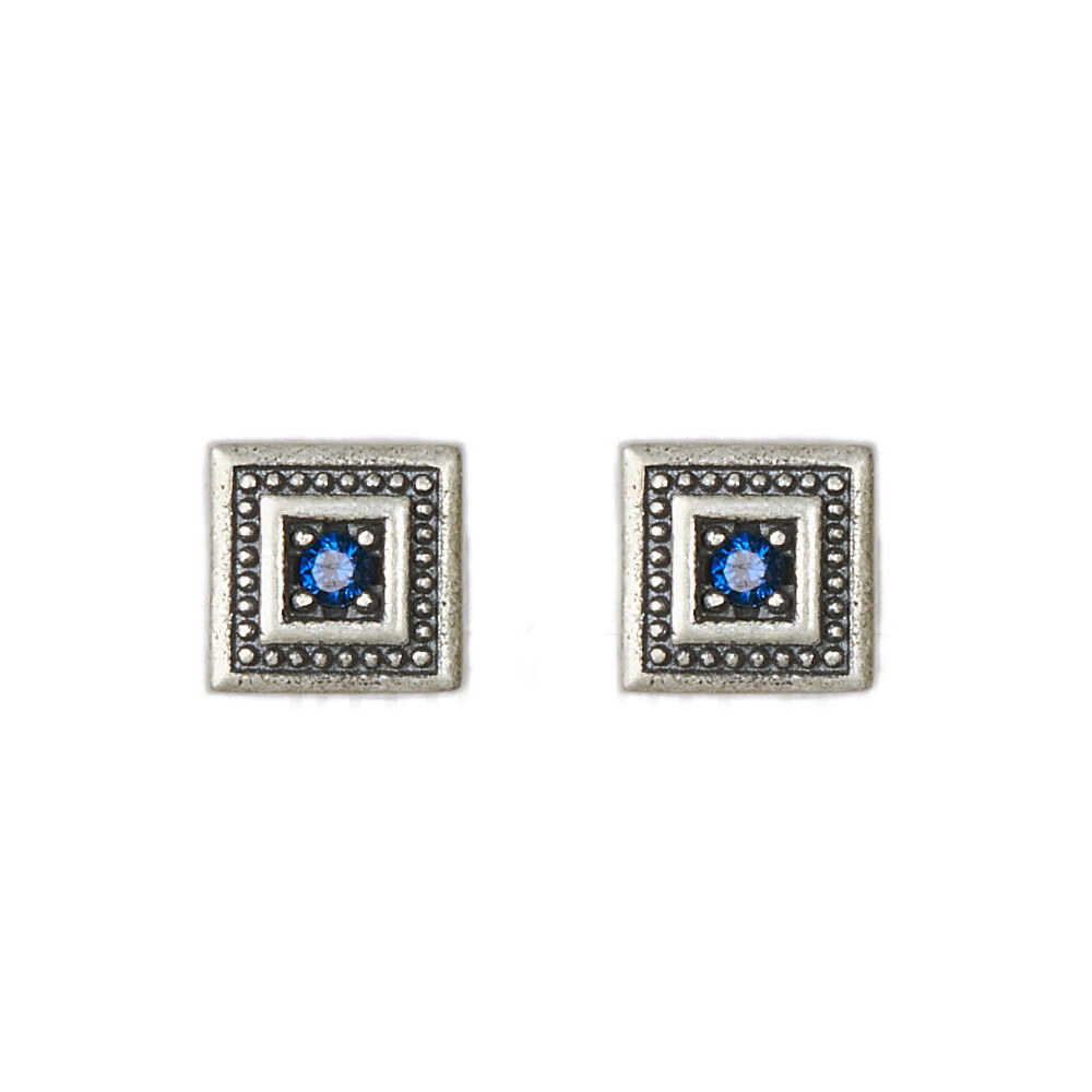 Mens Women Unisex 925 Sterling Silver Vintage Square Stud Post Earring A1537