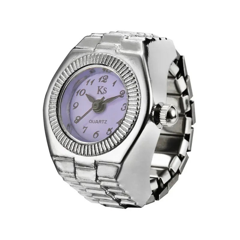Finger Ring Watches Elastic Band Quartz Analog Watch Cute Gift For Men Women Kid