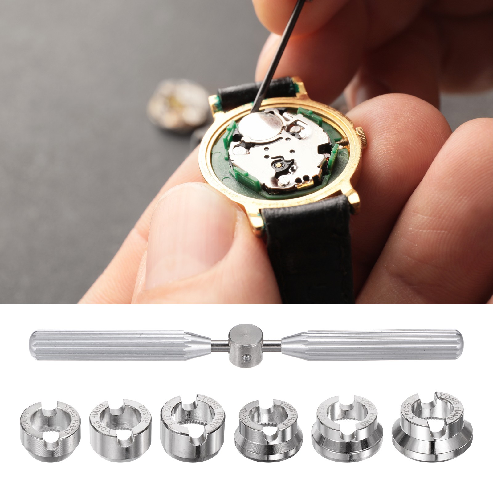 5537 Watch Case Opener Dies Set Alloy Steel Watch Back Case Remover with Wrench