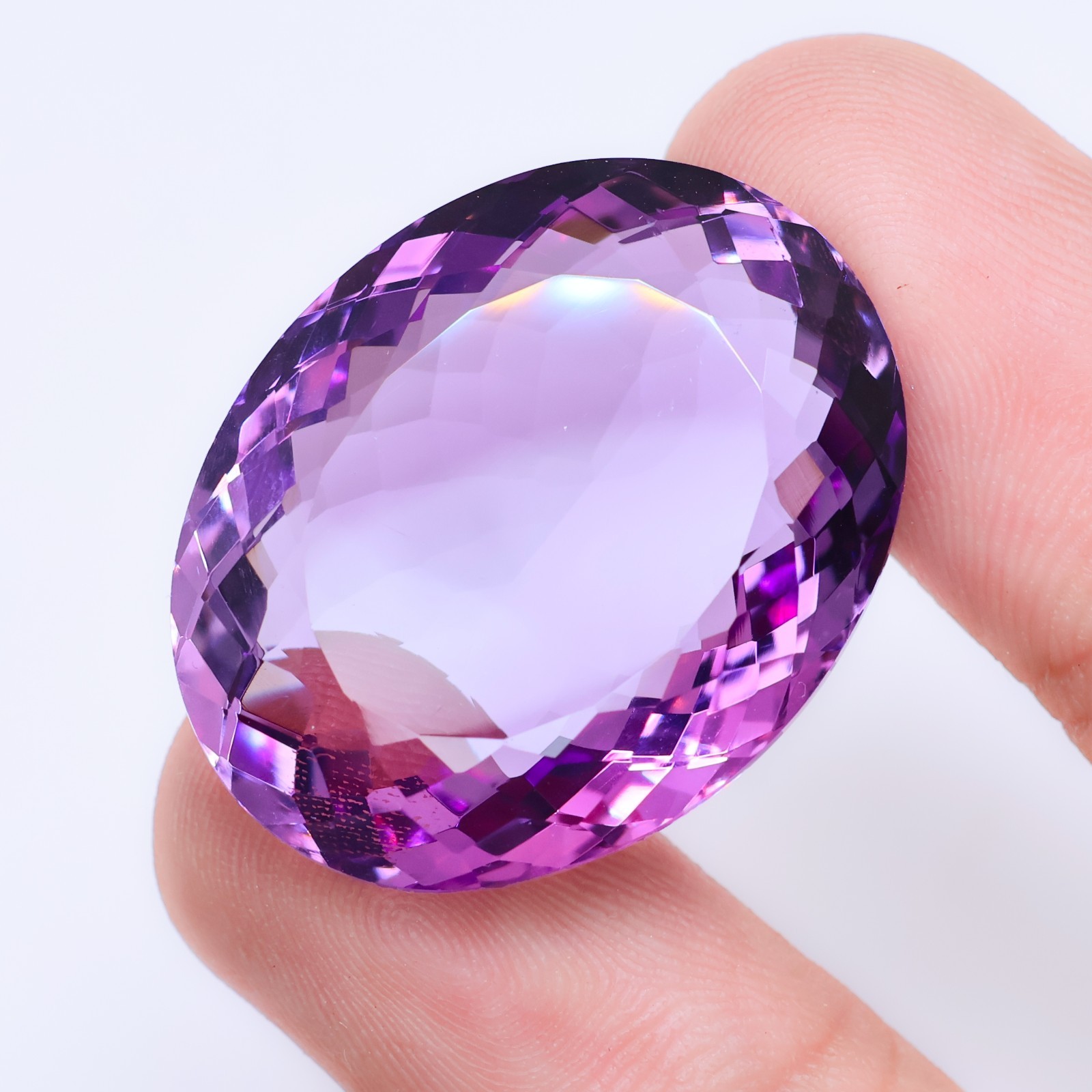 Certified 100% Natural Amethyst Oval Cut Gemstone, Weight: 53.20 Carats