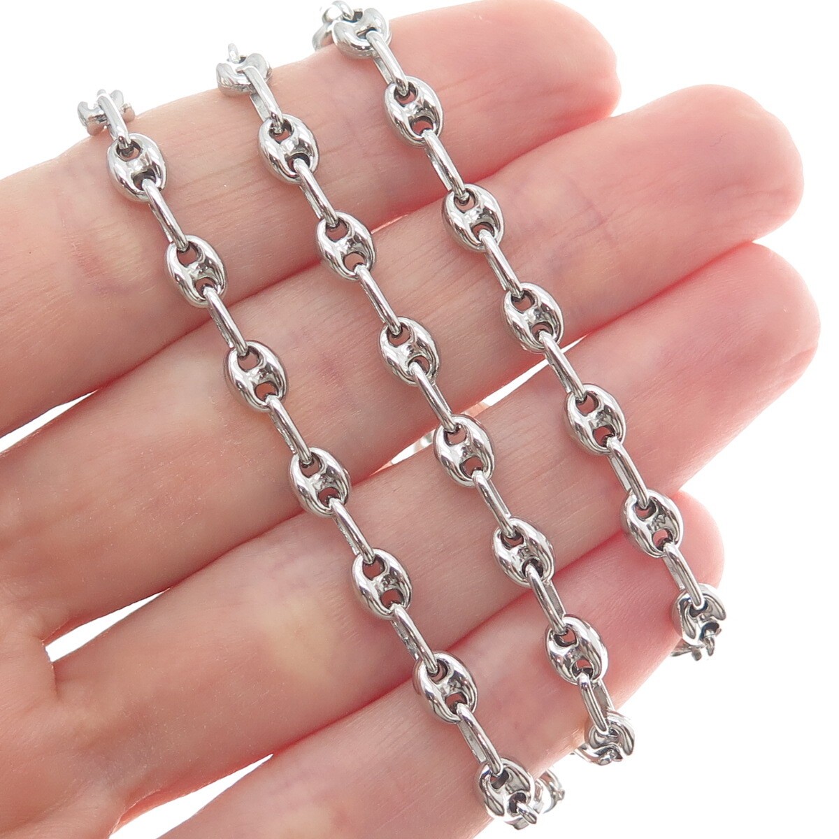 925 Sterling Silver Anchor Mariner Chain Necklace 18″
