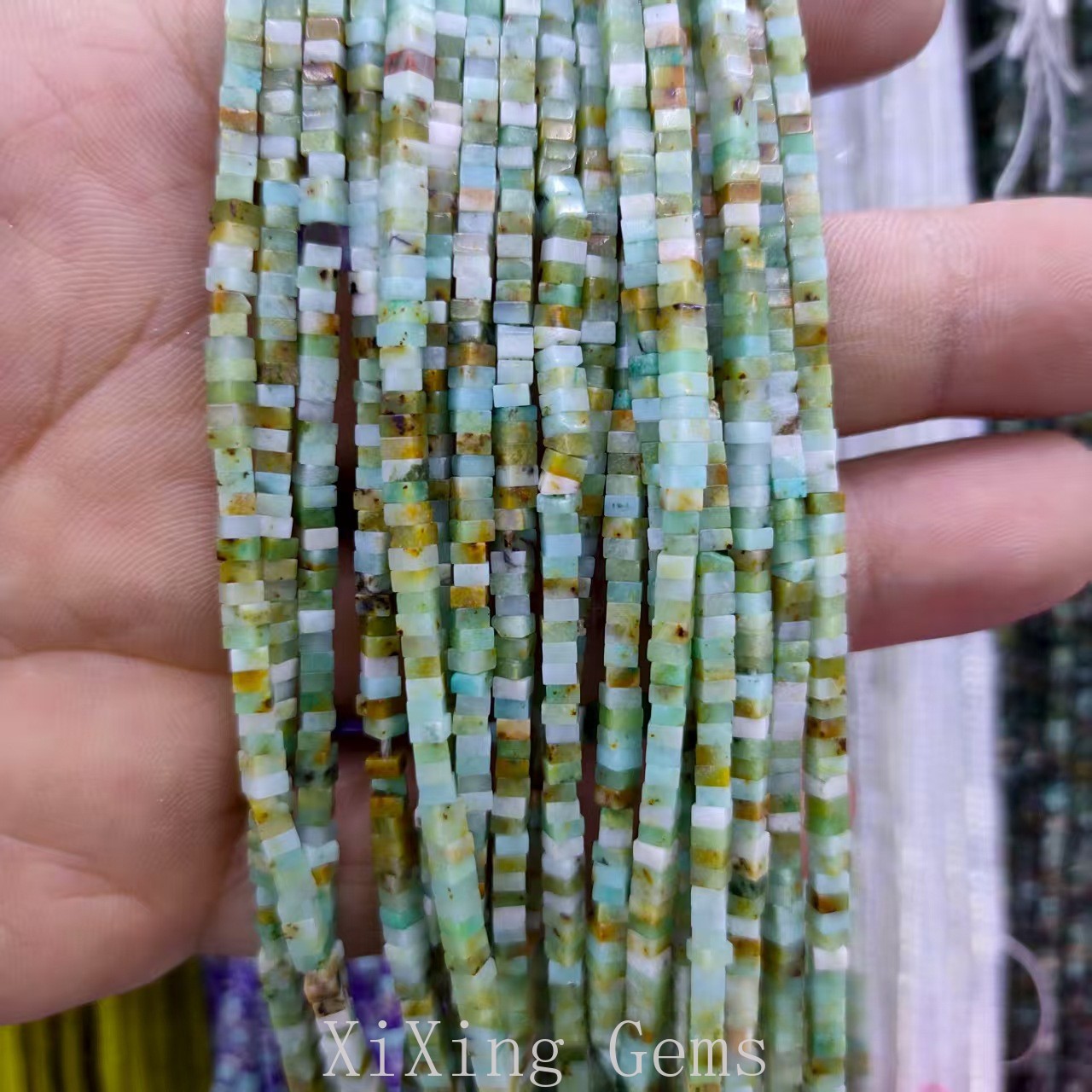 1x2mm Natural Chrysoprase Flat Square Disc Spacer Beads for Jewelry Making DIY