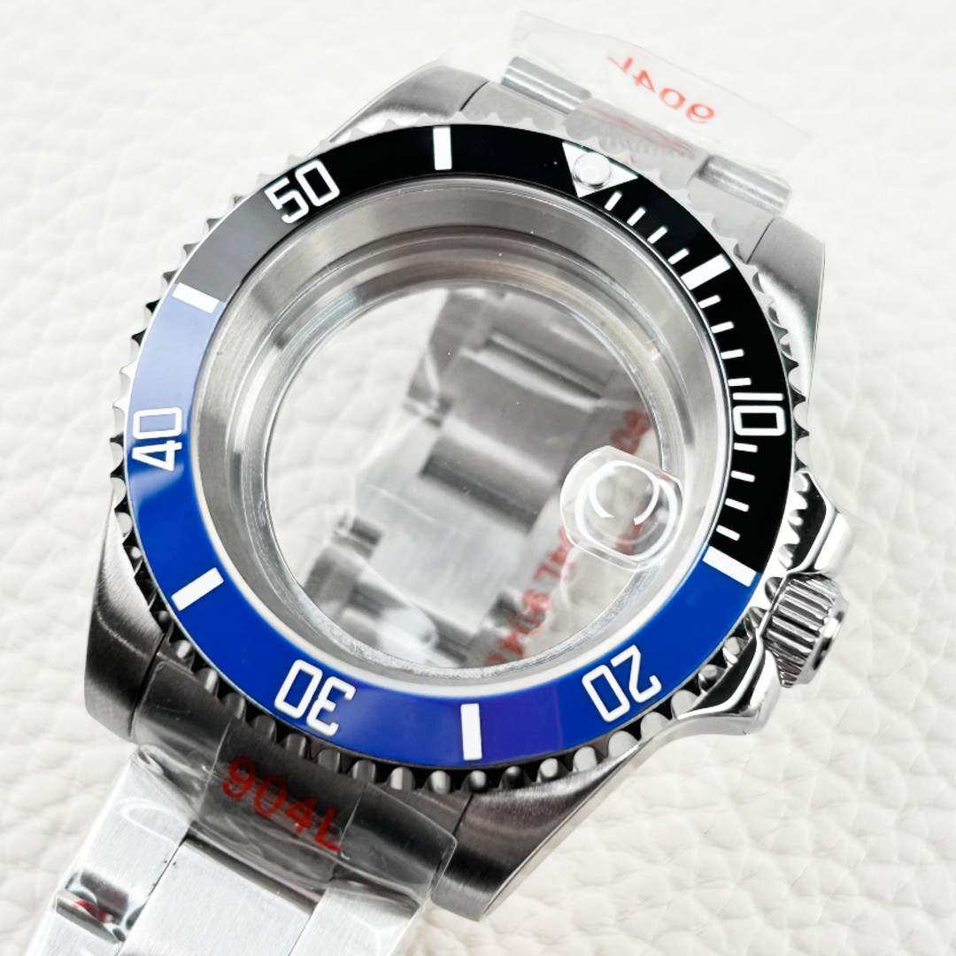 Batman Blue Bezel 40mm Brushed 20ATM Watch Case Fit Nh35 Nh34 Nh36 Movement