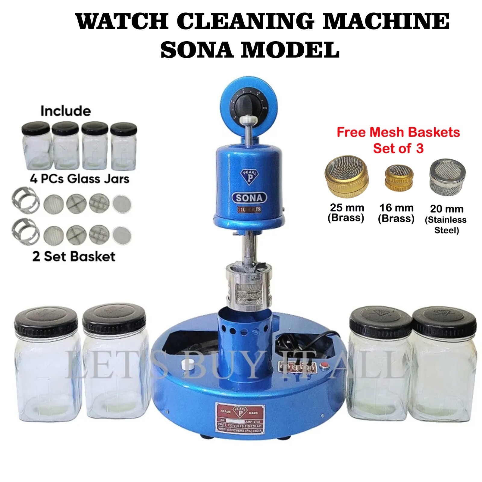 Watch Cleaning Machine Sona 110 Volts/Watts | Sona Watch Cleaning Machine