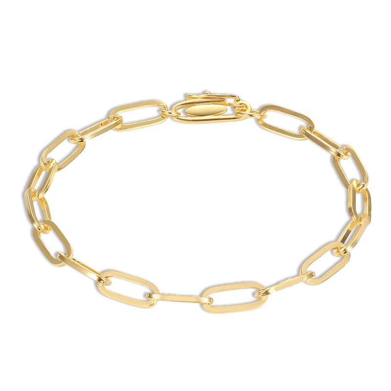 Elegant Paperclip 5mm Bracelet 8″ in 14k Yellow Gold Timeless, Chic & Gift-Ready