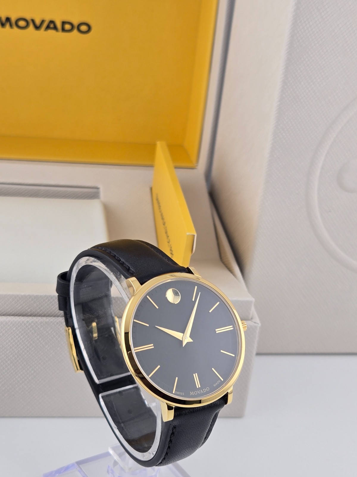 Movado Ultra Slim Women’s Black Dial Watch Refurbished – 0607091 ($795 MSRP)