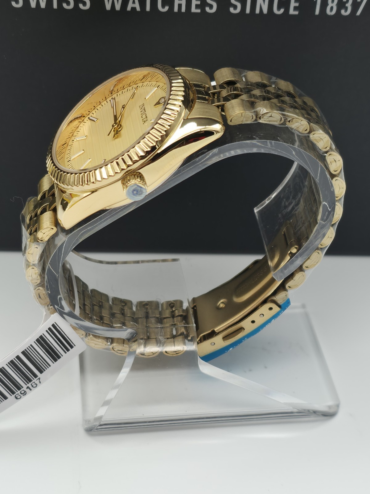 Invicta Celestial Men’s 36mm Gold SS Watch Quartz Flame Fusion NEW