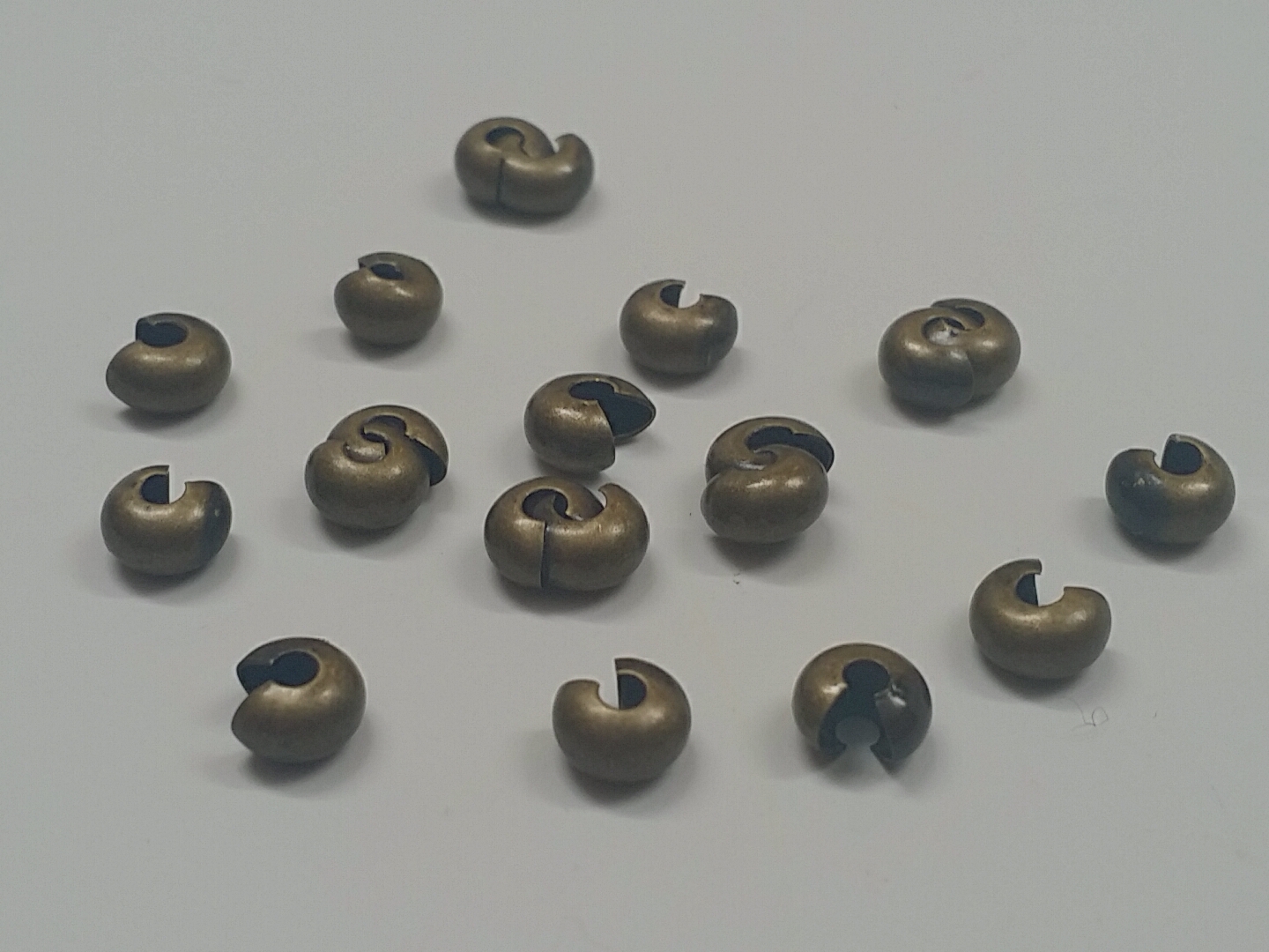 Brass Crimp Beads Covers, Qty 50 Antique Bronze
