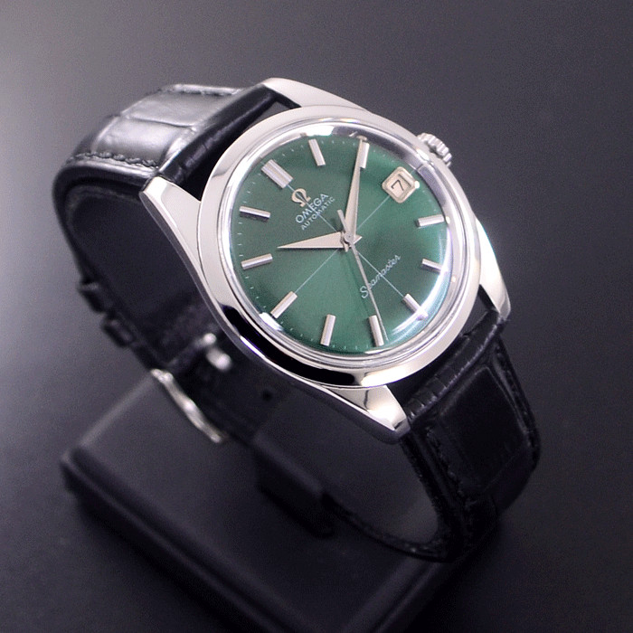 VINTAGE OMEGA SEAMASTER AUTOMATIC EMERALD DIAL DATE DRESS MEN’S WATCH
