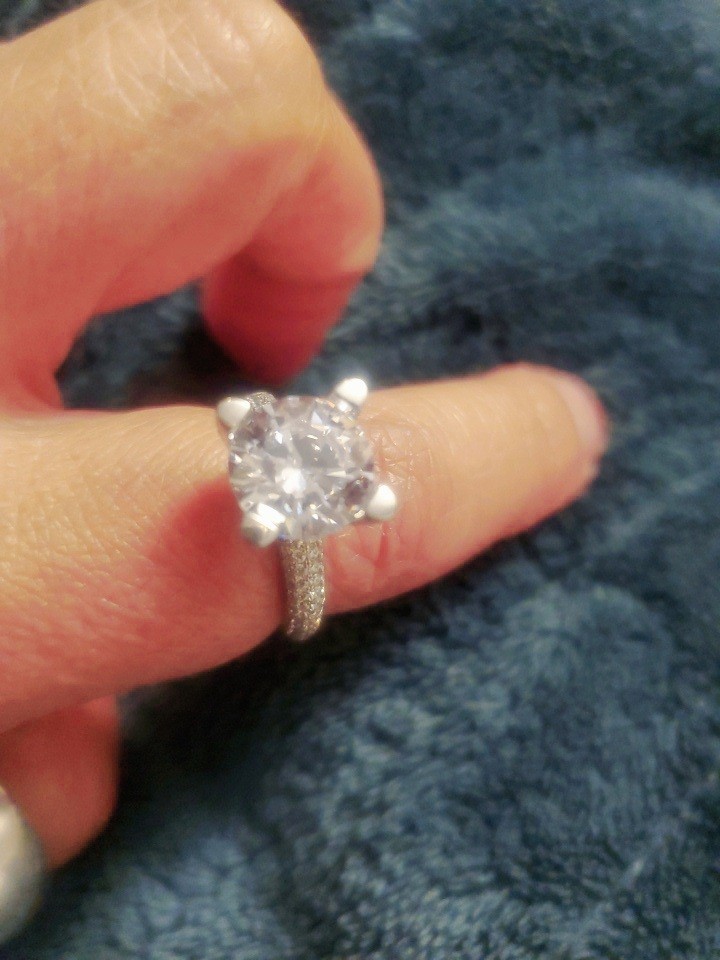 New 7.82 CT Round Cubic Zirconia Rhodium Over Sterling Silver Ring Size 8