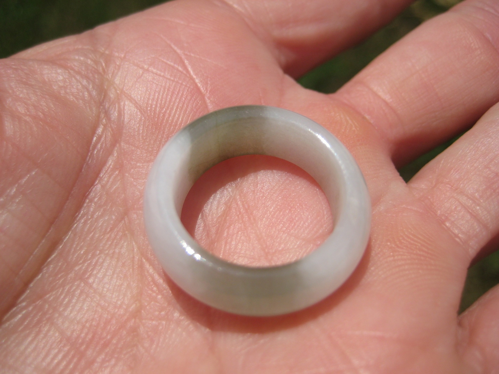 White Jadeite Jade Ring Myanmar A Size 6.75 US A3372