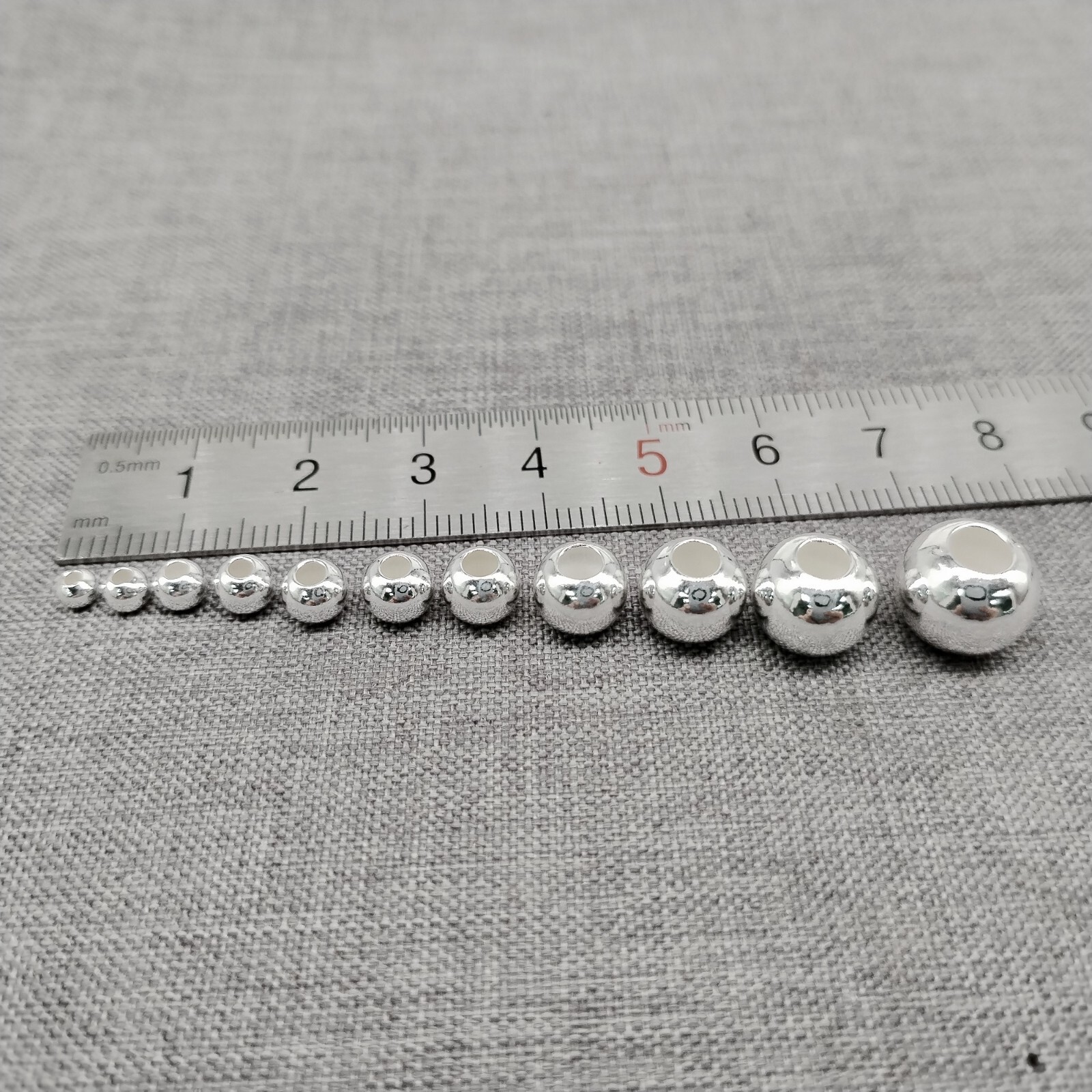 925 Sterling Silver Round Ball Beads 3mm 3.5mm 4mm 4.5mm 5mm 5.5mm 6mm 7mm 8mm
