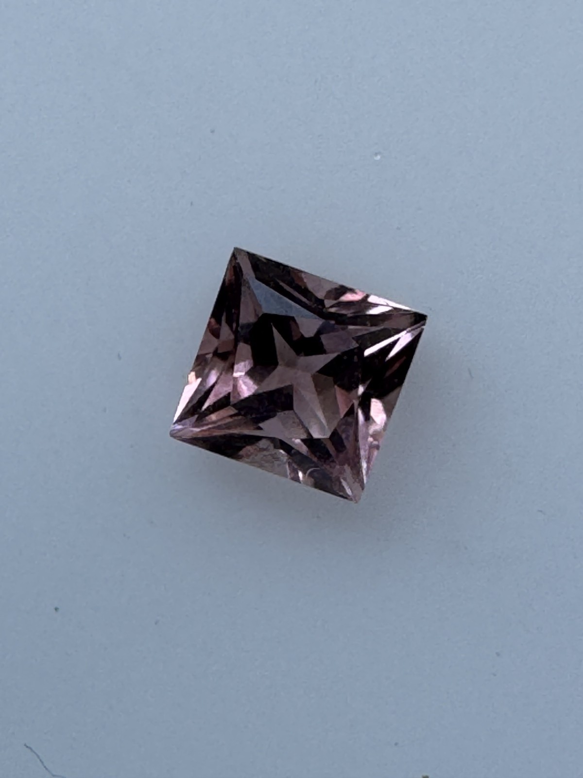 Pink TOURMALINE, 0.78 Carats, 5 mm Princess Cut, Clean.