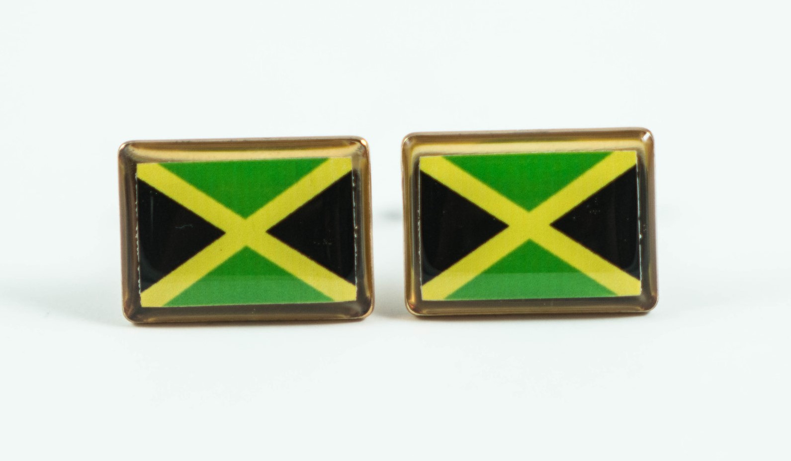 Jamaica Flag Cufflinks–Jamaican Island Caribbean British United Kingdom