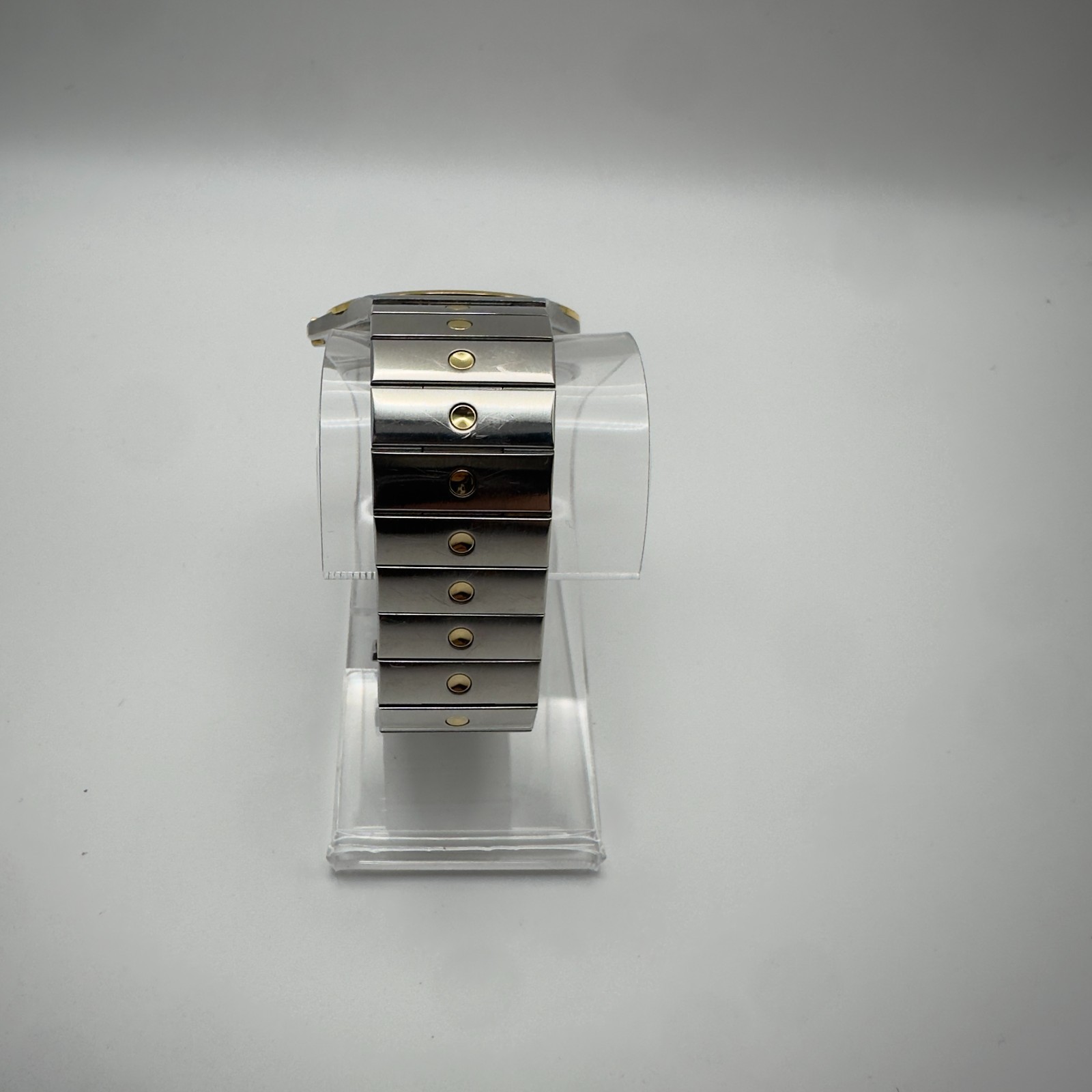 Vintage Two-Tone Movado Museum Black Face Watch 34mm