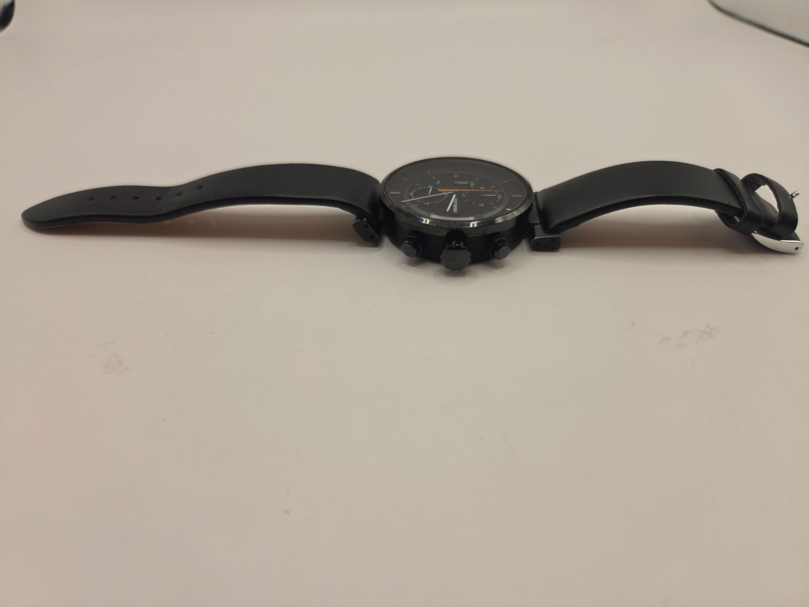 Issey Miyake Chronograph Watch VK67-0010 Satoshi Wada Black Leather Japan Seiko