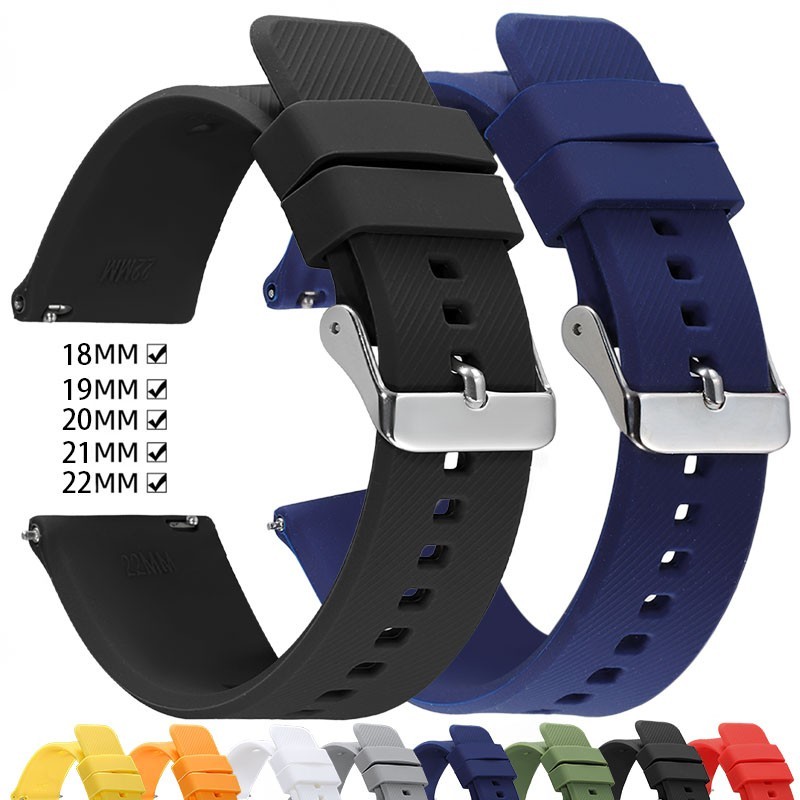 18mm 20mm 22mm Soft Silicone Watch Band Divers Replacement Strap Quick Release