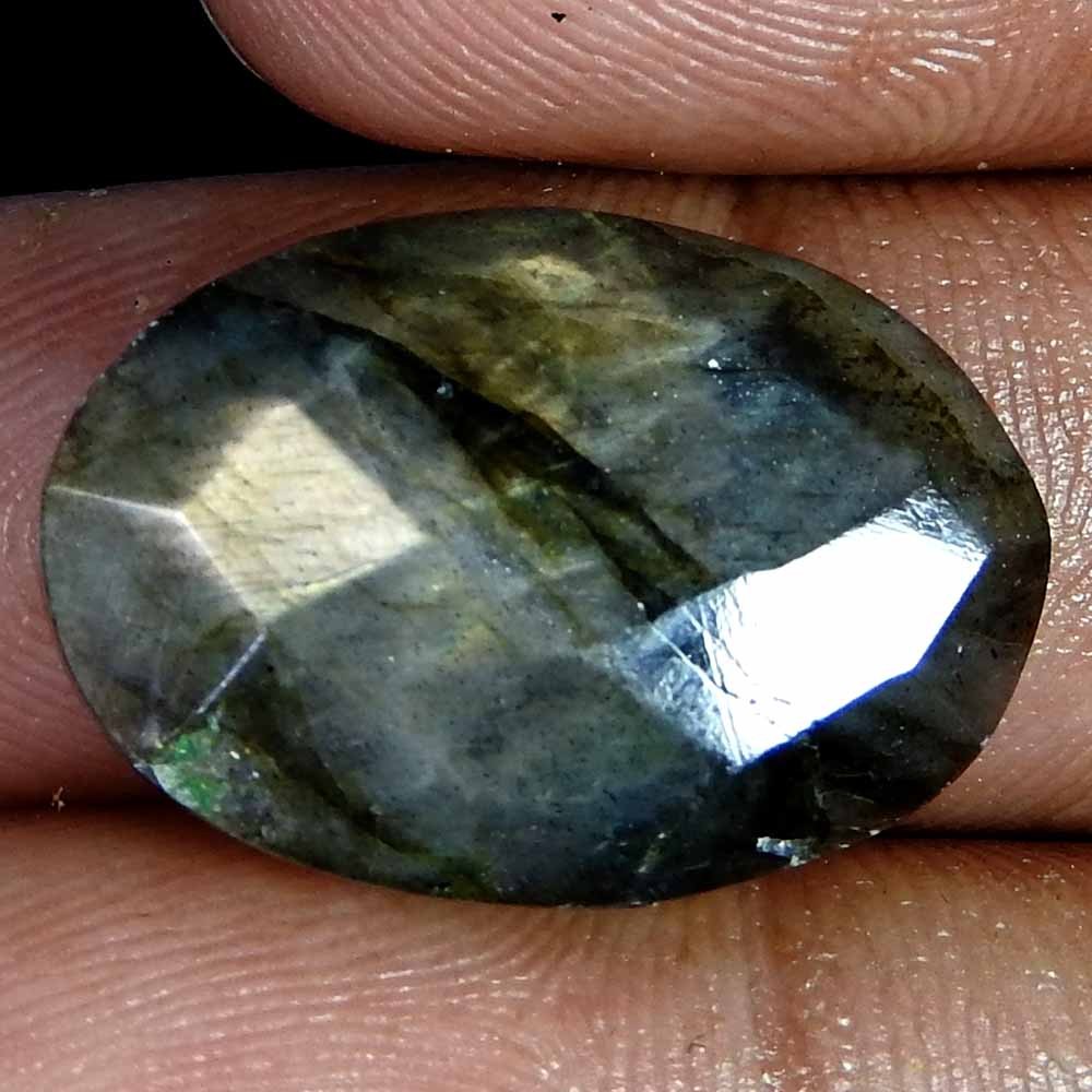 Oval Checker Cut Labradorite Natural 22x14x4 Loose Gemstone