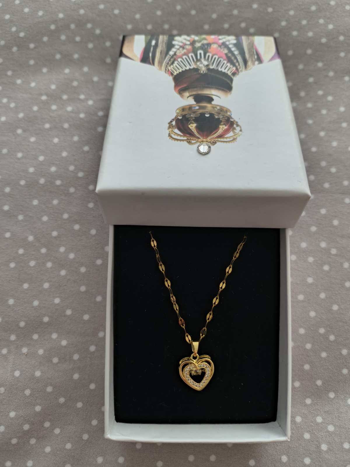 A 14K Gold Plated Over Stainless Steel 16″ Heart Pendant