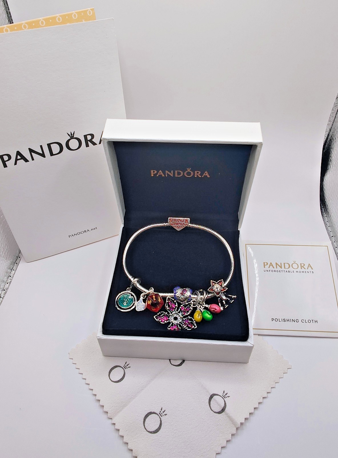 Pandora Stranger Things S925 Snake Chain Bracelet with CHARMS/Box/Bag Included