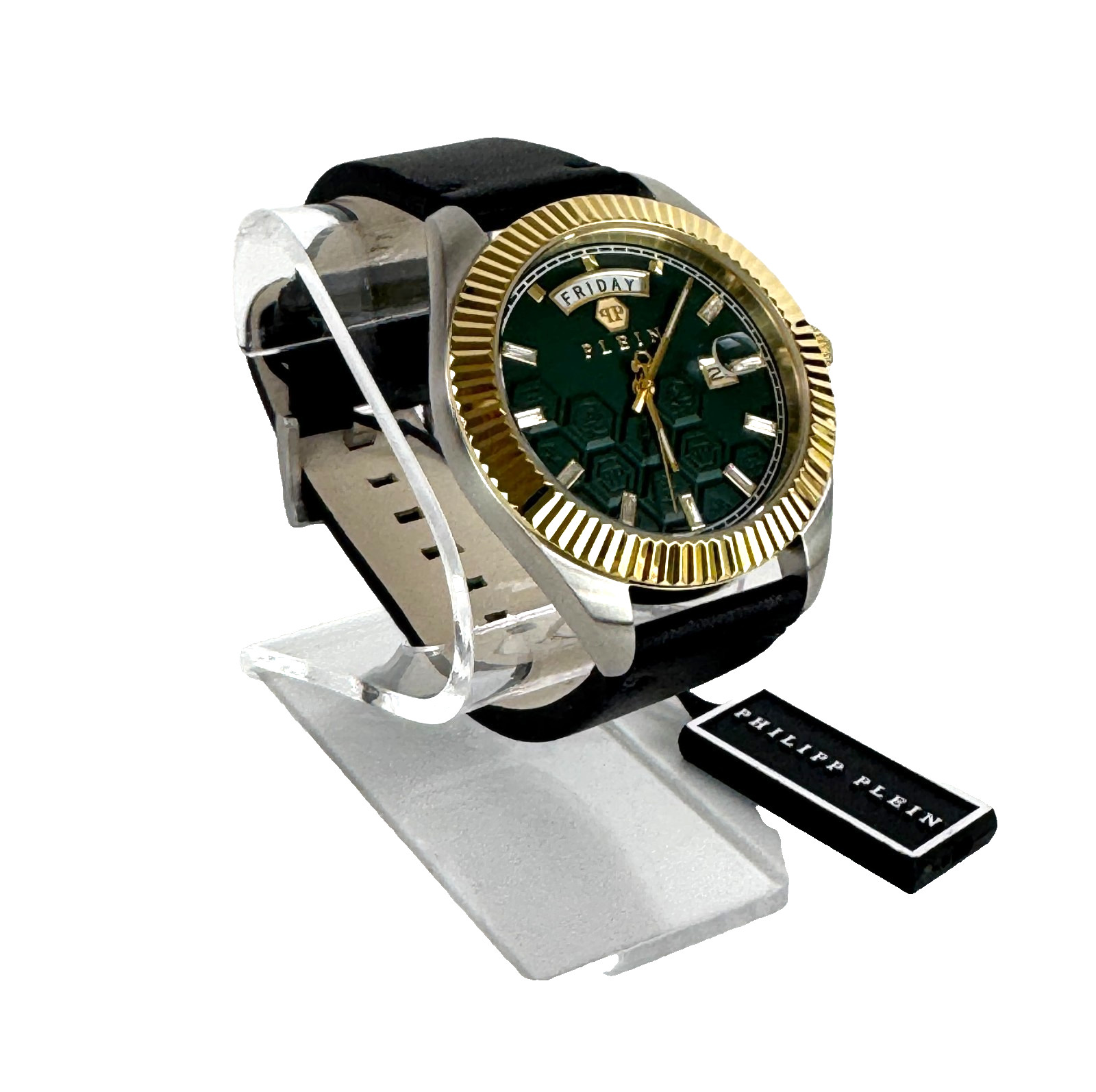 $450 Philipp Plein New Men Date Superlative Gent Watch Gold Stainless PWPVA0124