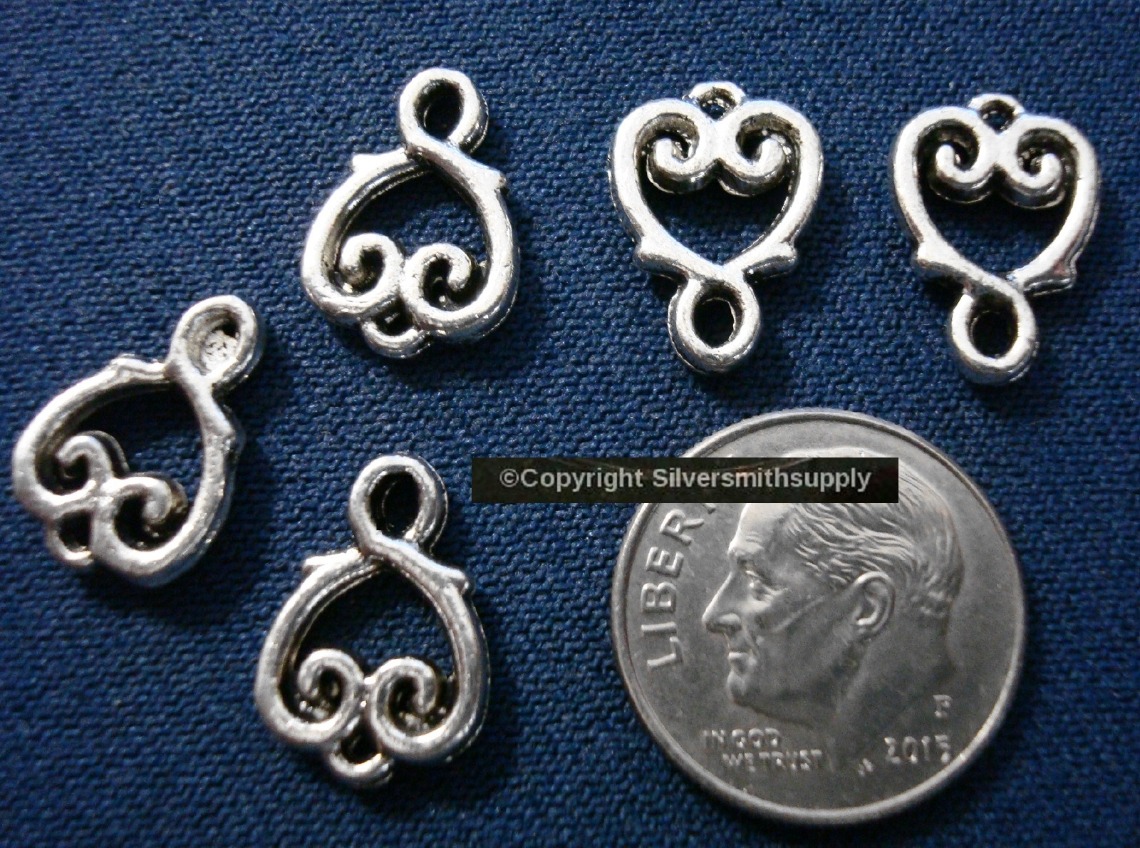 Victorian jewelry style 14x10mm links antique silver plated zinc 5 pcs fpl005