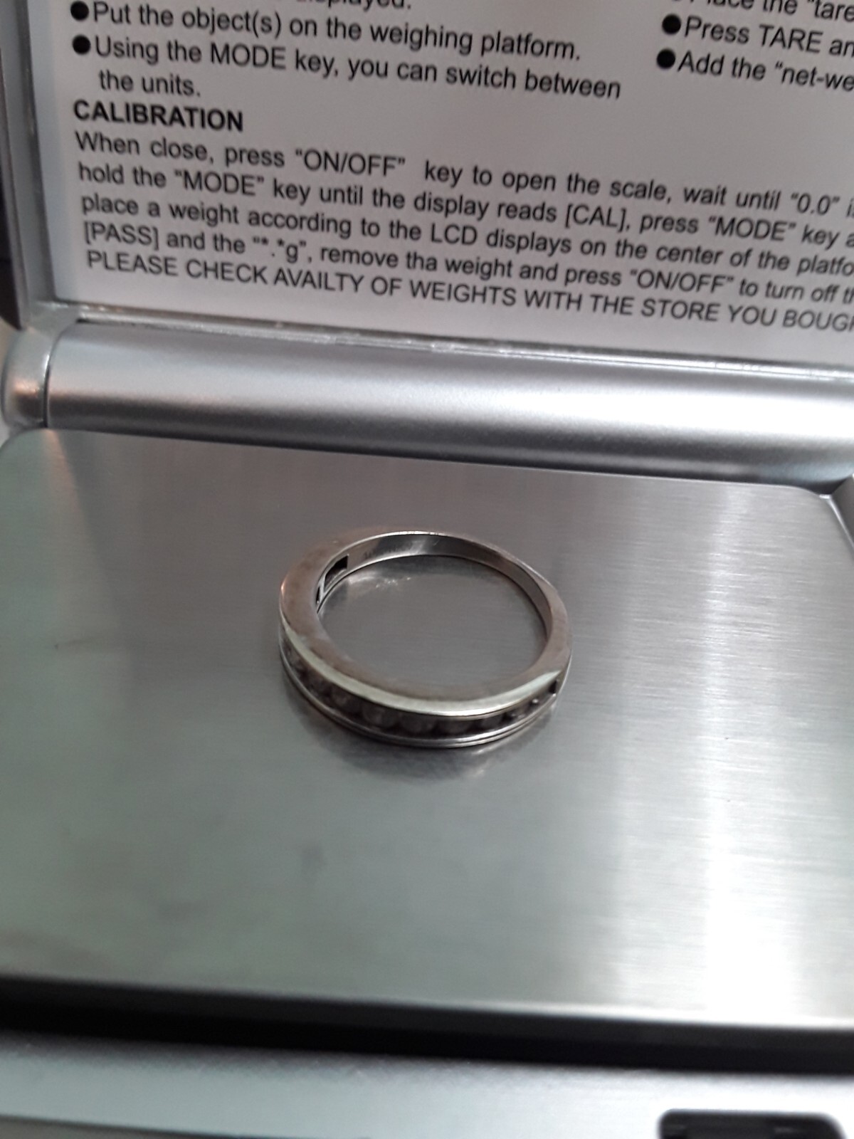 10KT White Gold Diamond Ring Size 4.75 Natural diamonds 1/2 CTW Stamped+Tested.