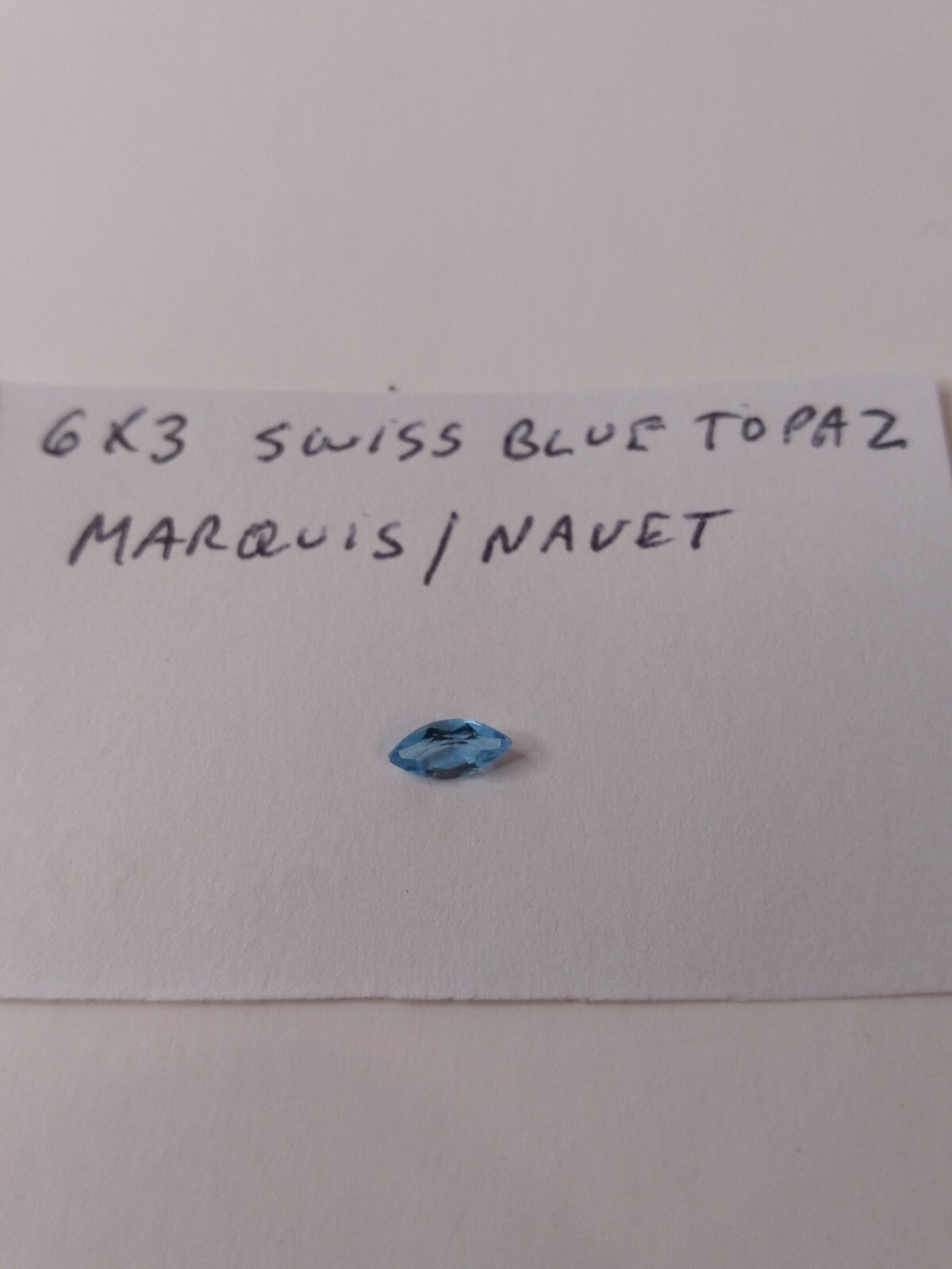 Swiss Blue Topaz! 6×3 mm Marquis Navette Genuine AAA Quality 0.29Ct. Brazil