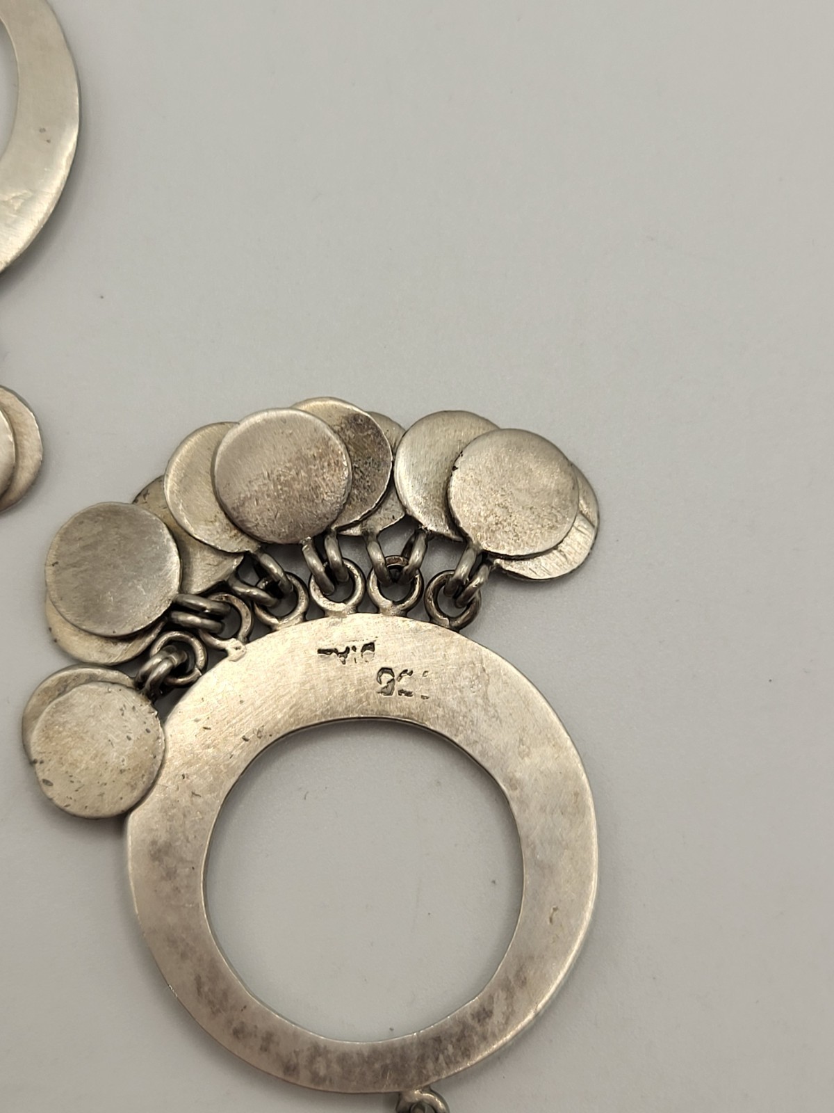 JANE DIAZ 925 Sterling Silver Hoop Stud Disc Drop Dangle Pierced Earrings Signed