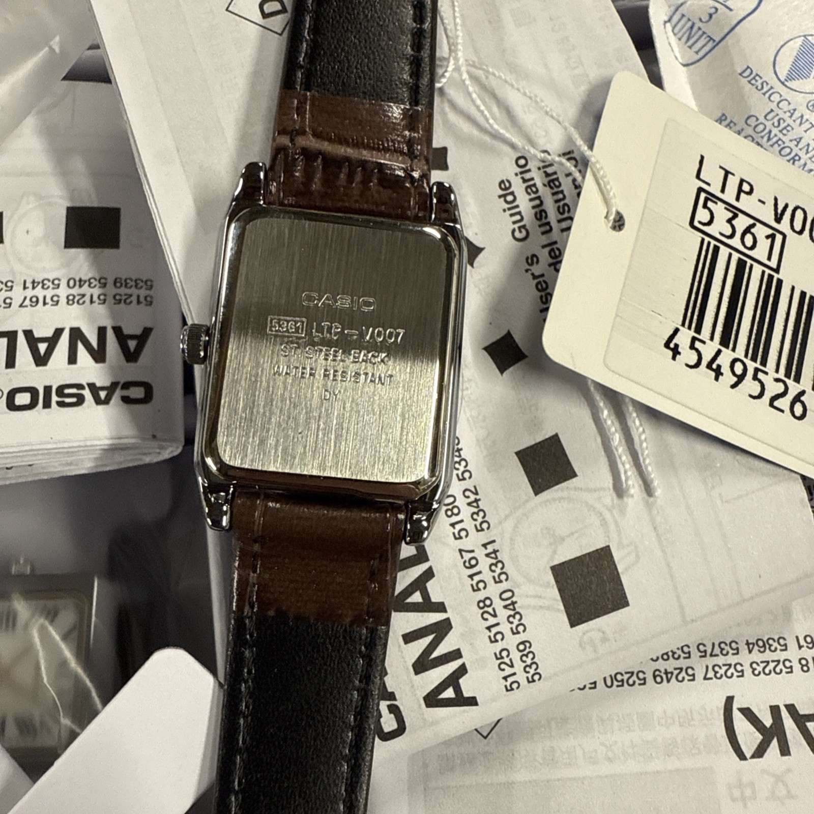 Casio LTP-V007L-7B2 White Dial Brown Leather Women’s Watch New