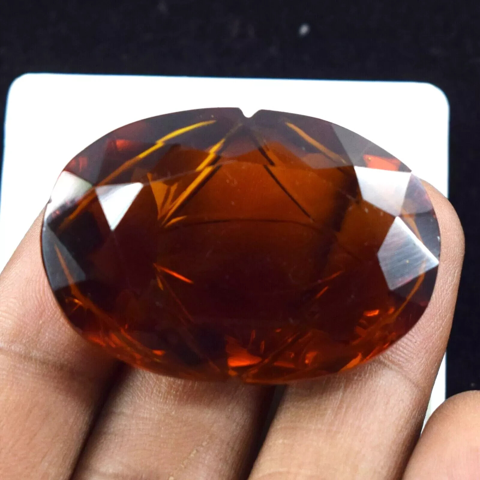 Natural 99.20 Ct Oval Shape Certified Carving Yellow Citrine Loose Gemstone