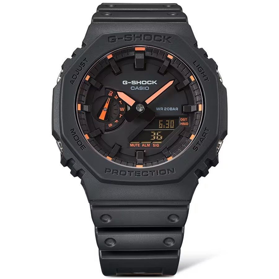 CASIO G SHOCK Men’s Ana Digi GA 2100 1A4 NEON ACCENT Series Orange