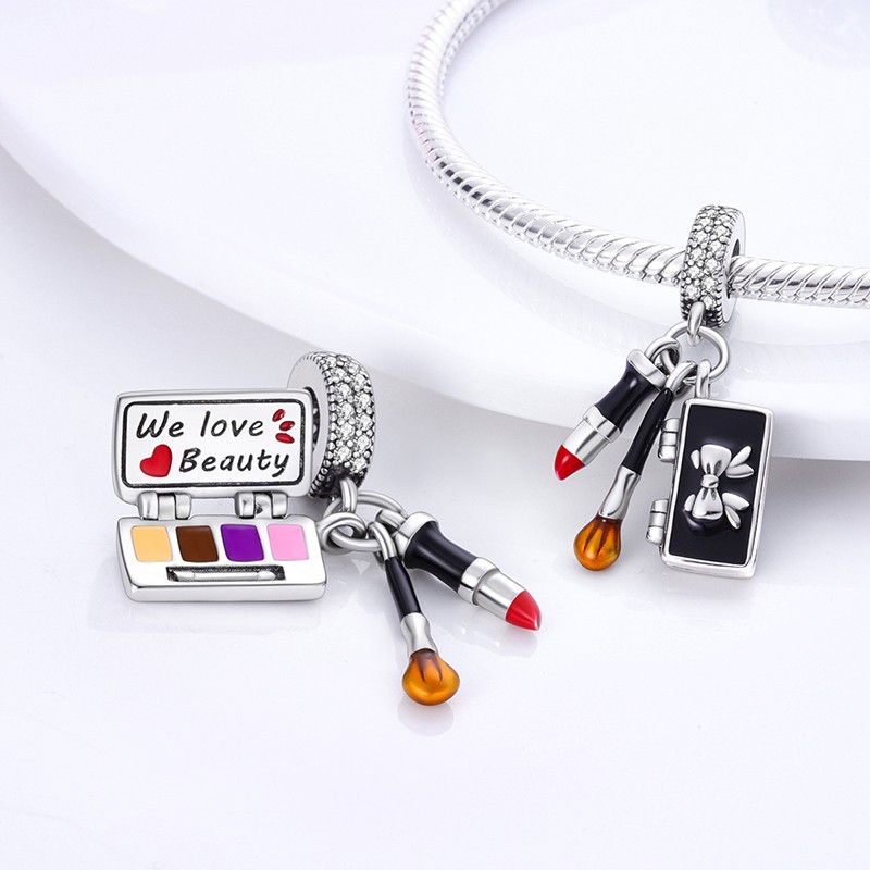 MULA New Cosmetics Pendant Charm AAA CZ Fit Women Bracelet 925 Sterling Silver