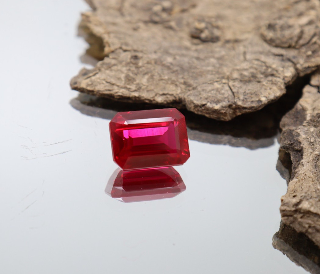 Premium Blood Pink Sapphire 12Ct Emerald Cut Loose Gemstone | Collector Jewel