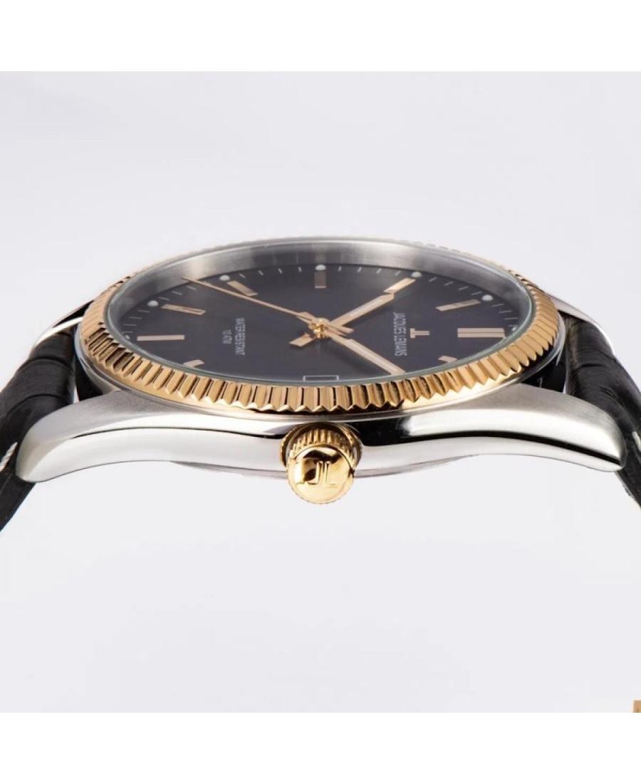JACQUES LEMANS Men Analog Quartz Casual Watch Classic Dress Black Dial Waterproo