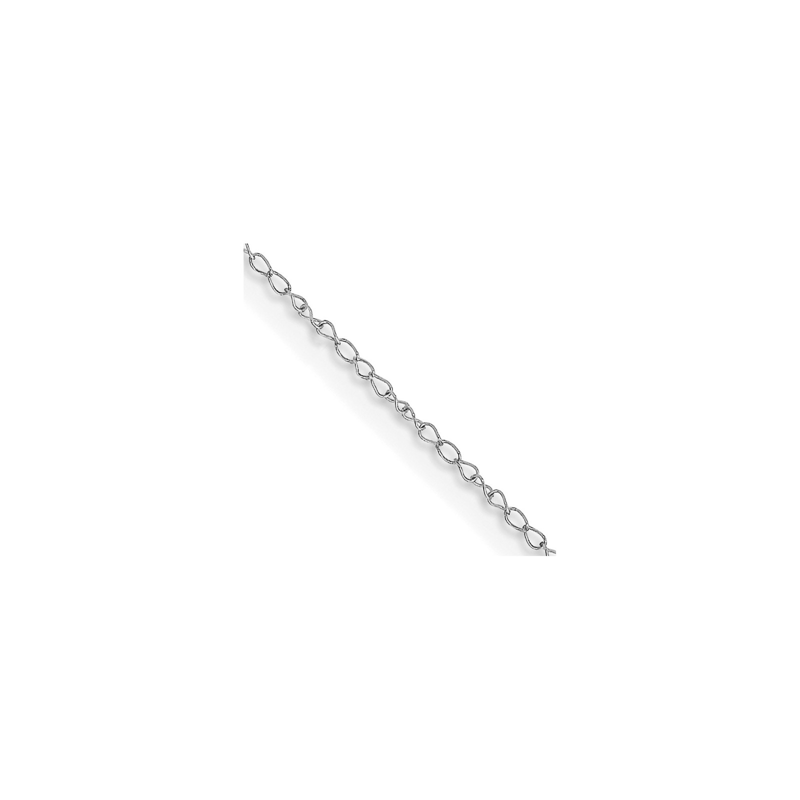 10K White Gold 0.42-0.5mm Curb Chain Necklace 16-24 Inch Mens Womens