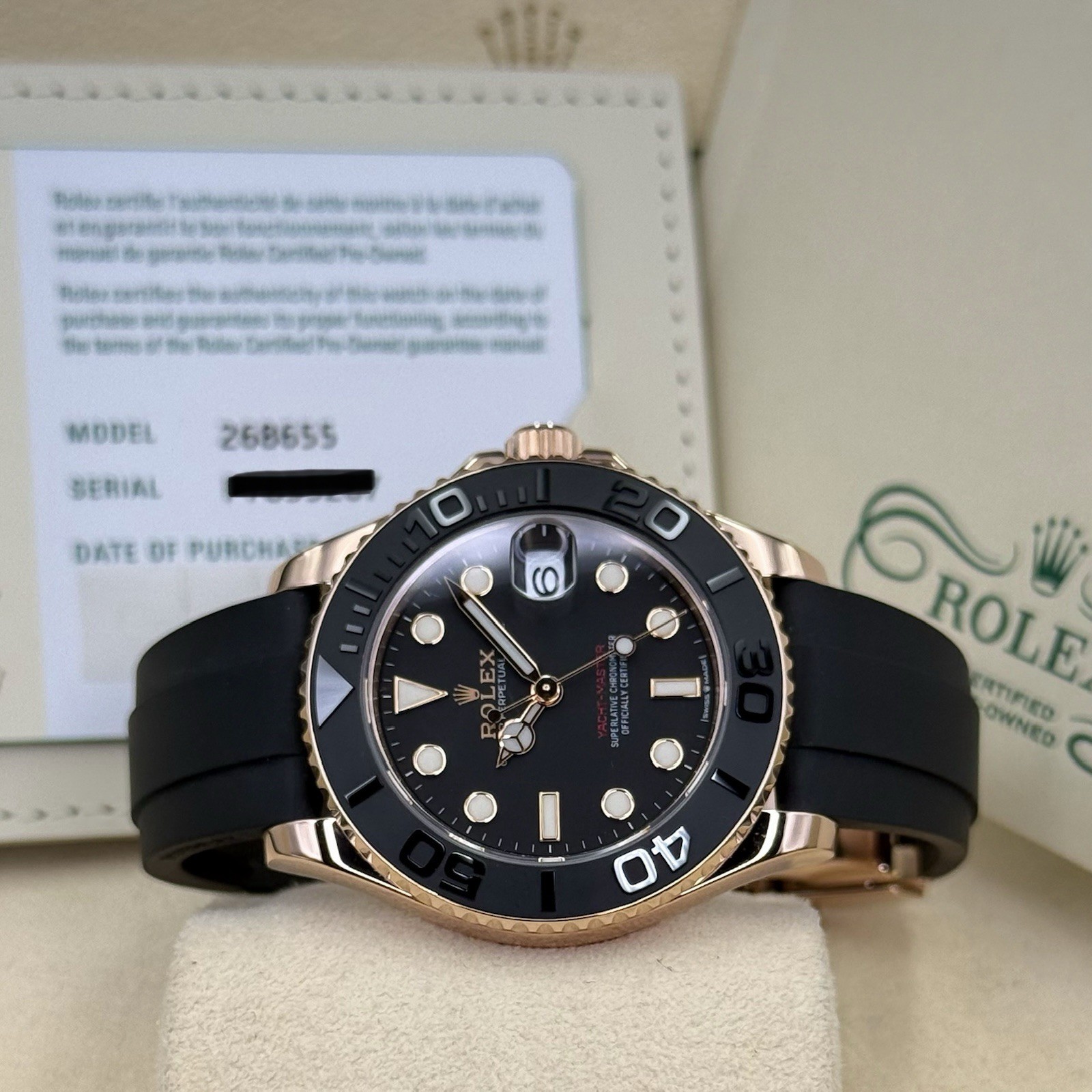 Rolex Yacht-Master 37 Rose Gold Certified Rolex Preowned 2024 Ref 268655
