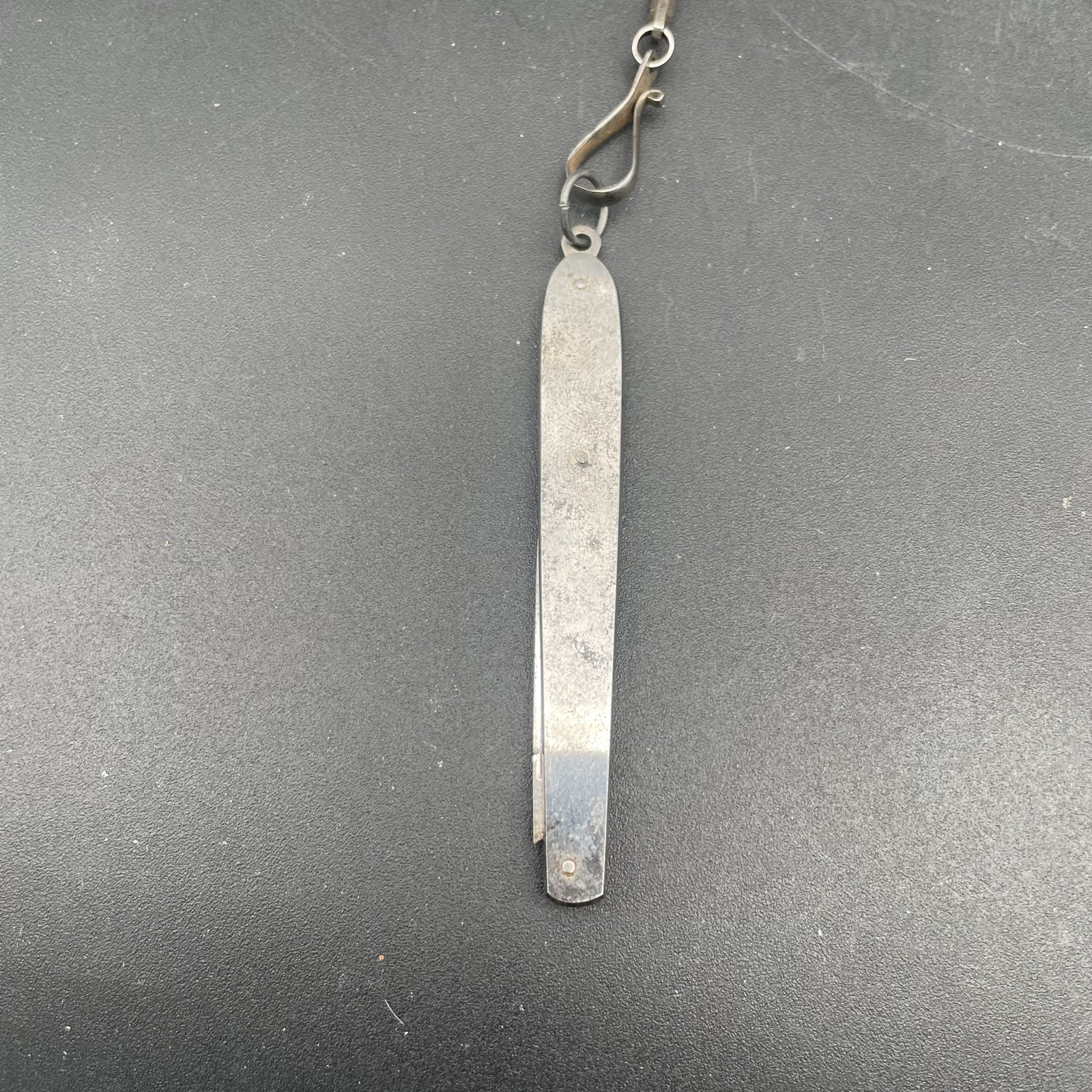 Chatelaine Antique Silver Metal 15” Scissors Key Locket Blades W. Lund