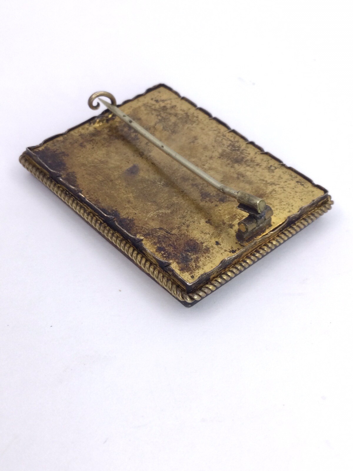 PETRA DURA LILYS PIN – GOLD FILLED VICTORIAN (V476)