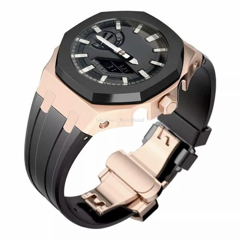 Gen 5th Metal Watch Bezel Case Mod Kit With Rubber Band For Casioak GA 2100/2110