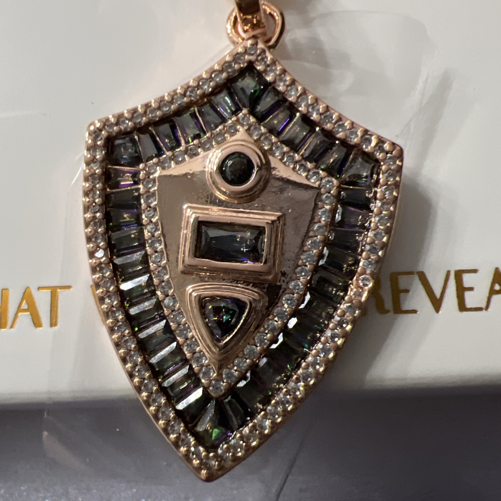 Bomb party June 2026 necklace “The Arabella Shield” LC Alexandrite RG plating
