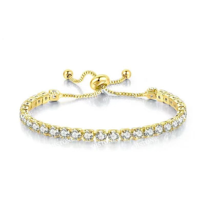 925 Sterling Silver Luxury Color Crystal Bracelet 18cm Women’s Chain Jewelry