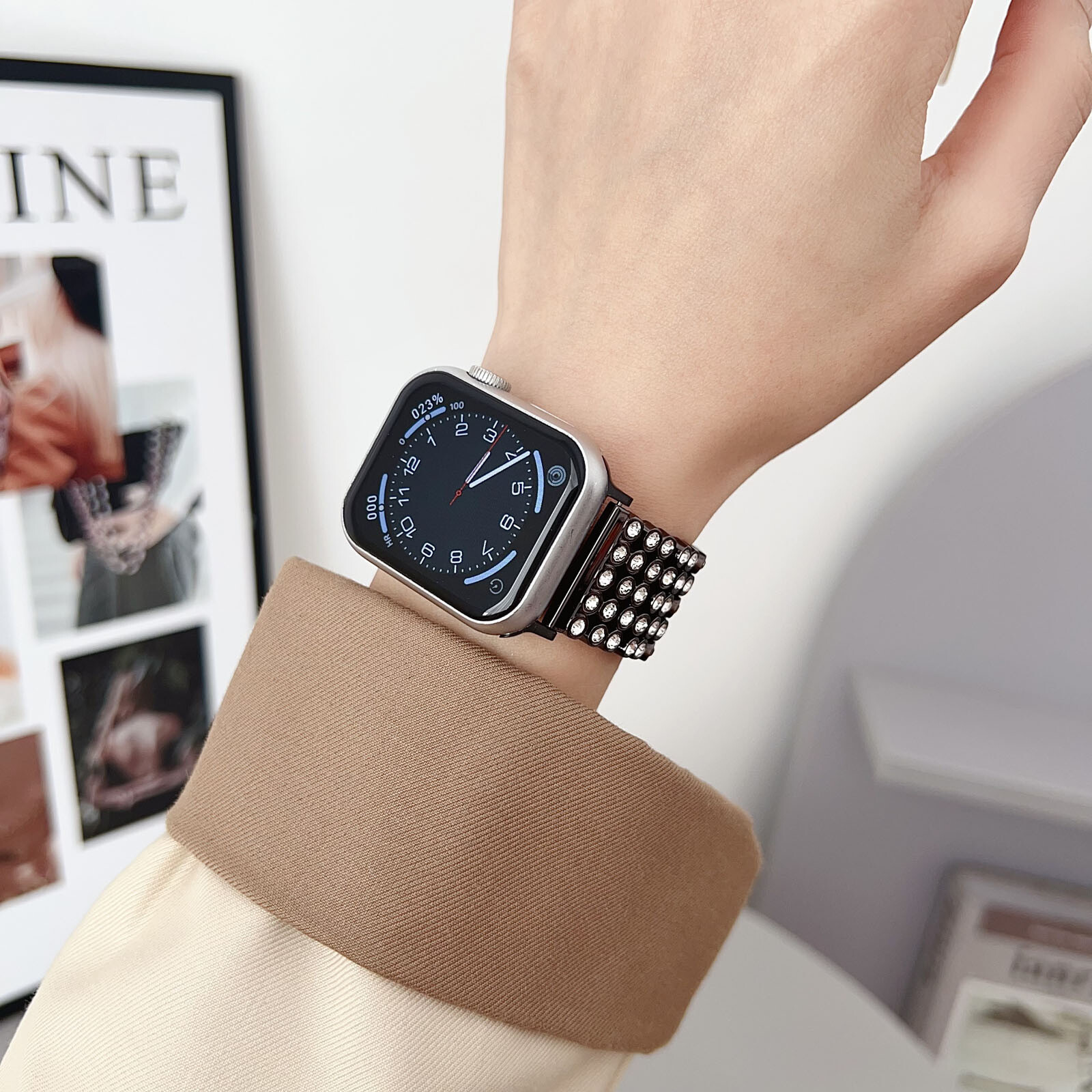 Bling Women Luxury Watch Band Strap For iWatch Ultra 2/1 Series 10/9/8/7/SE/6/5
