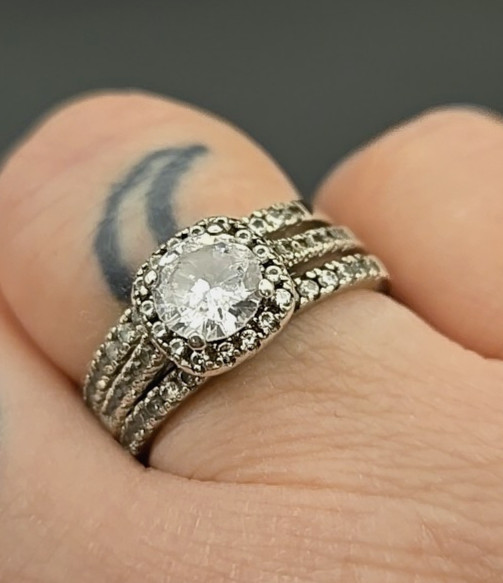 Modern Gents Size 10 The Evermore 1.5 Ct Stone & 2 The Promise Bands .925 SS